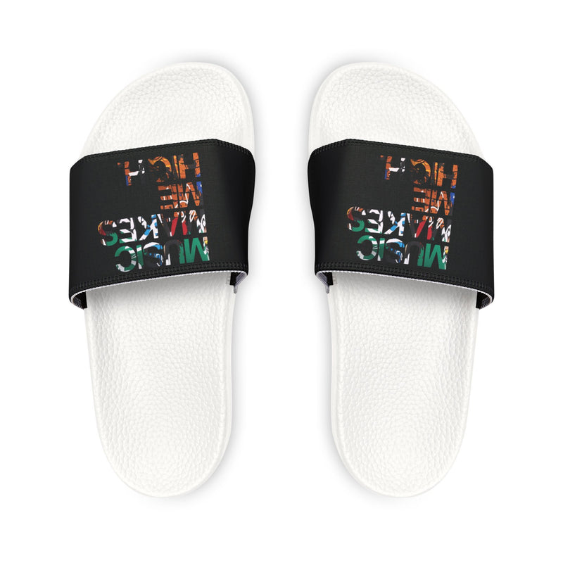 MMMH Unisex Slides: Black/White | Graffiti