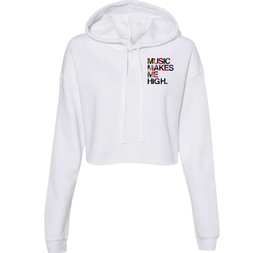 MMMH Cropped Hoodie: White | Floral