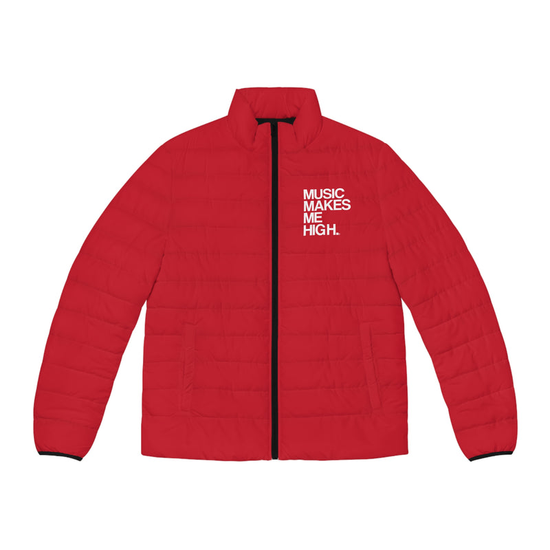 MMMH Men's Puffer Jacket: Red | White