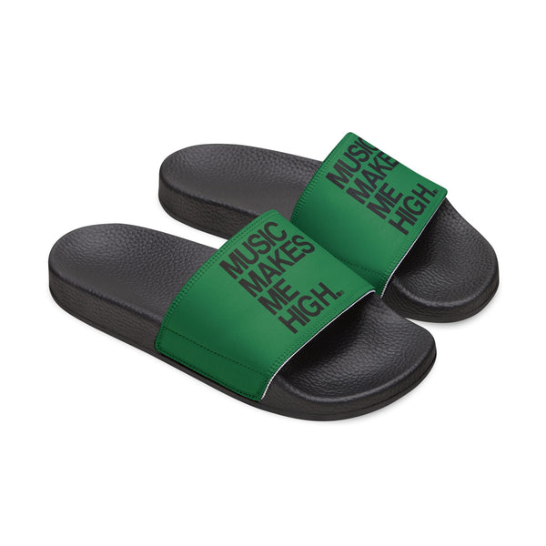 MMMH Unisex Slides: Dark Green/Black | Black