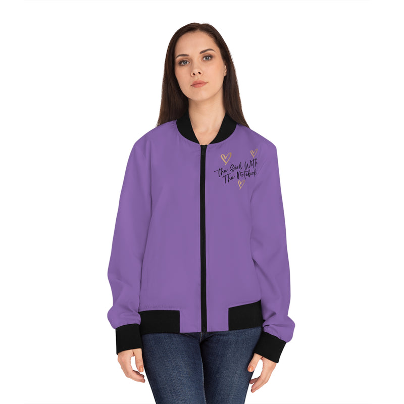 TGWTN Women's Bomber Jacket: Brown/Black | Light Purple