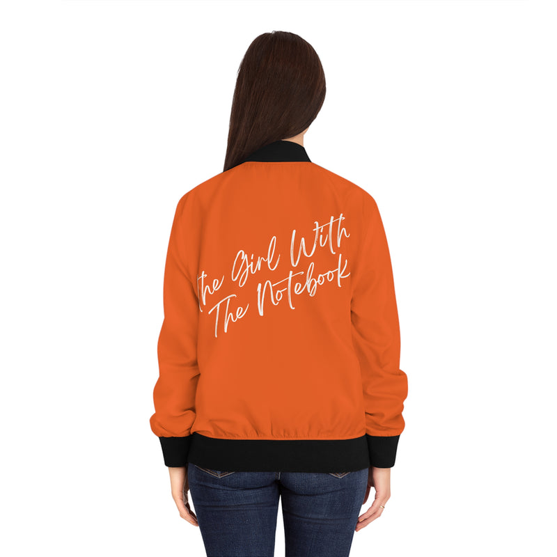 TGWTN Women's Bomber Jacket: White | Orange