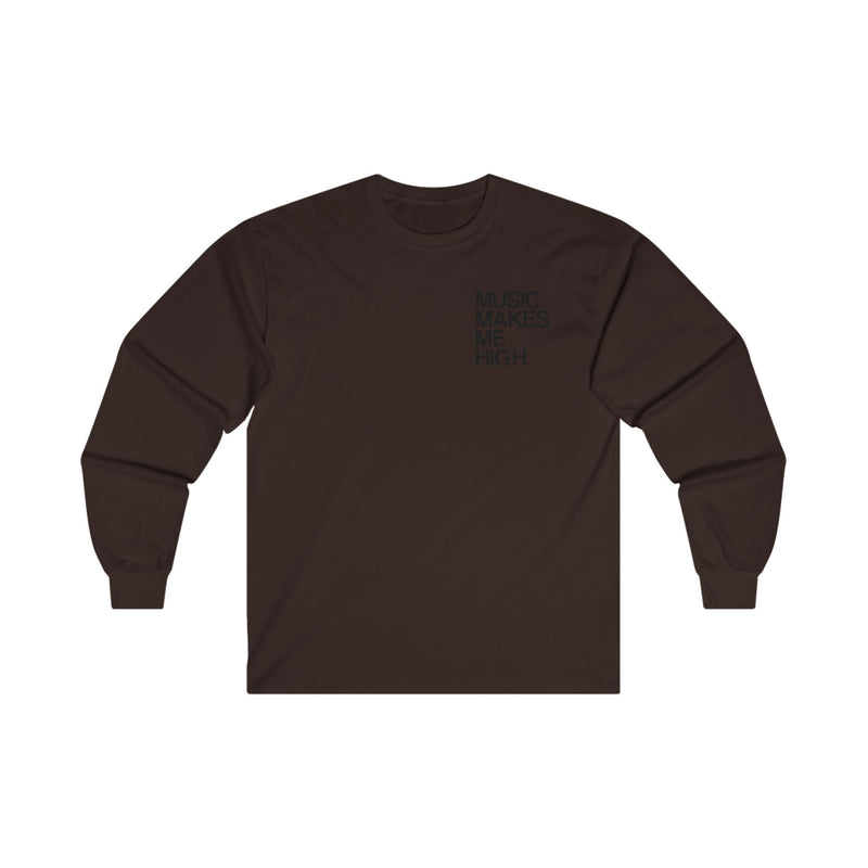 MMMH Unisex Long Sleeve Tee: Dark Chocolate | Black Lettering