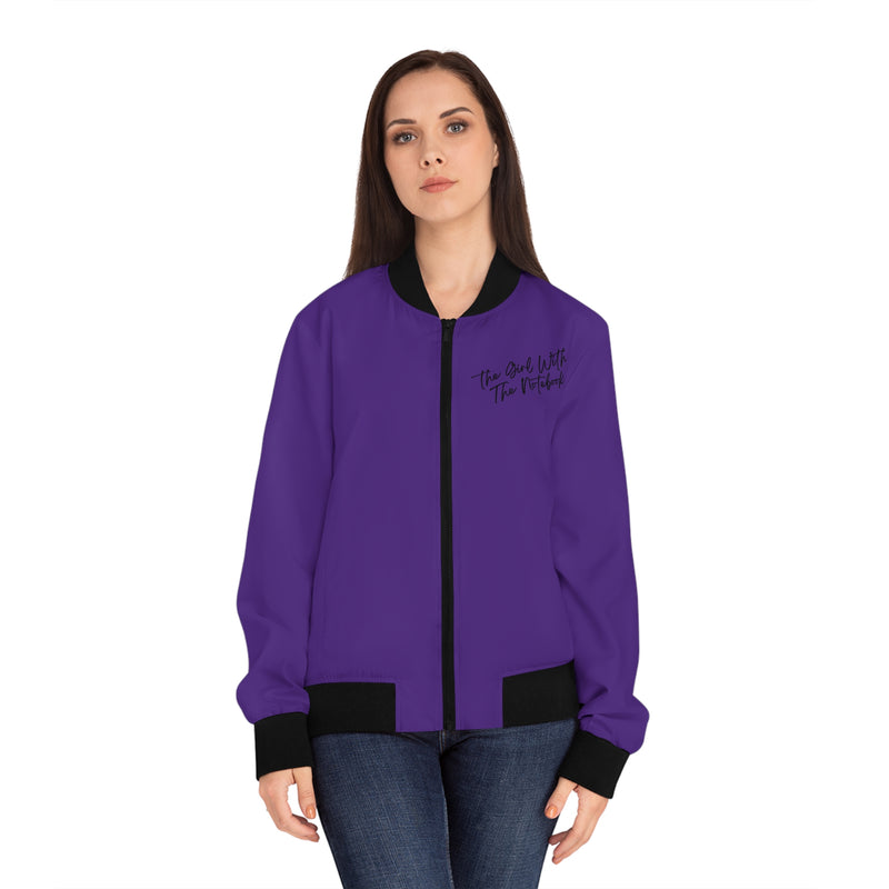 TGWTN Women's Bomber Jacket: Black | Purple