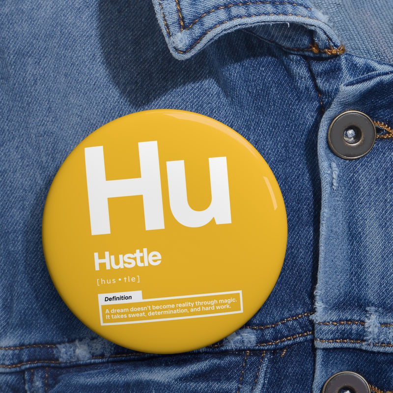 NOVL Round Pin: Hustle White | Yellow