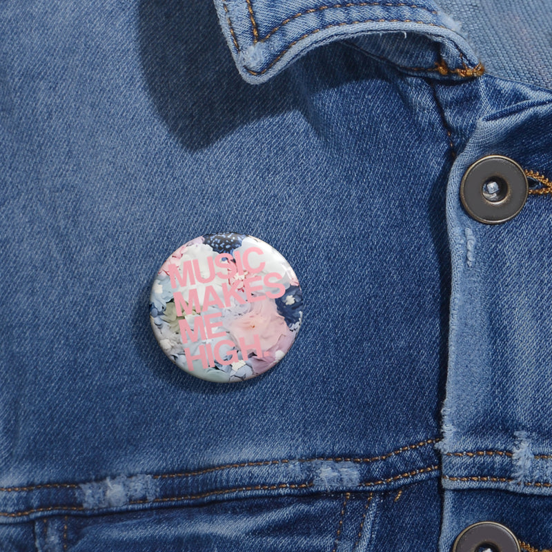 MMMH Round Pin: Flowers | Light Pink