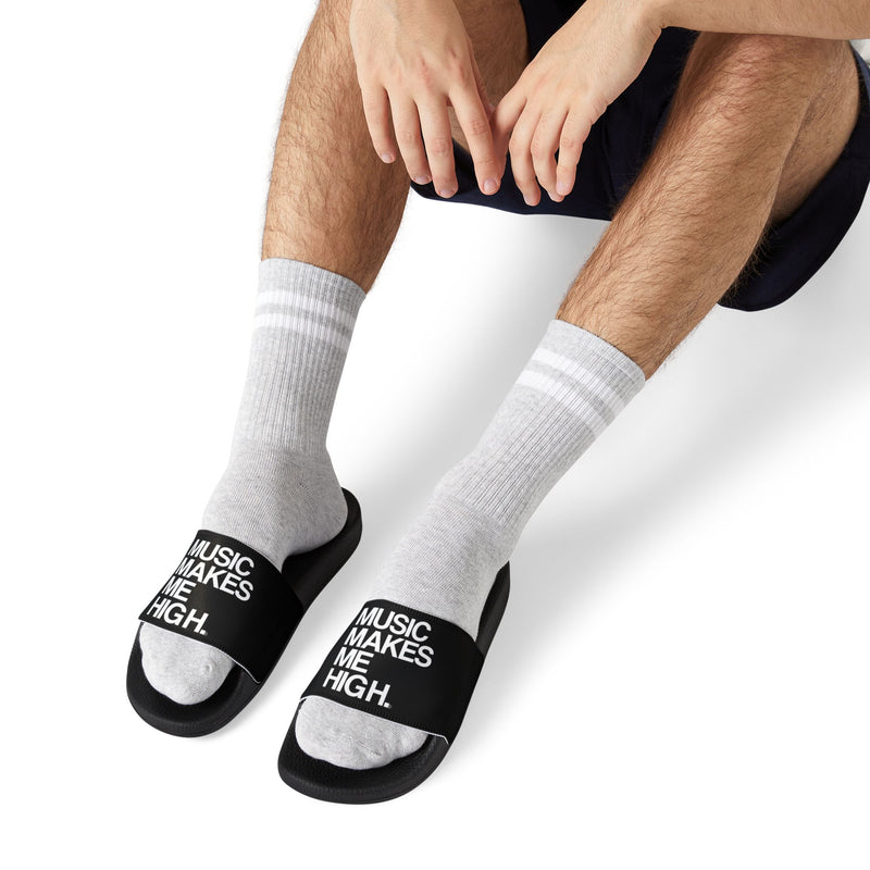 MMMH Unisex Sandals: Black/Black | White