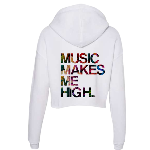 MMMH Cropped Hoodie: White | Floral