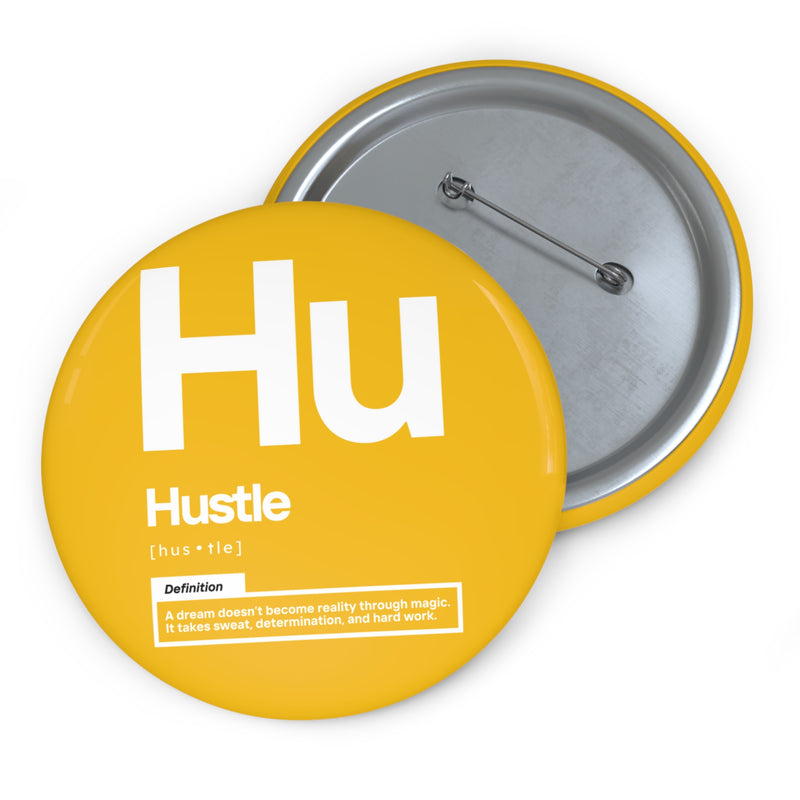 NOVL Round Pin: Hustle White | Yellow