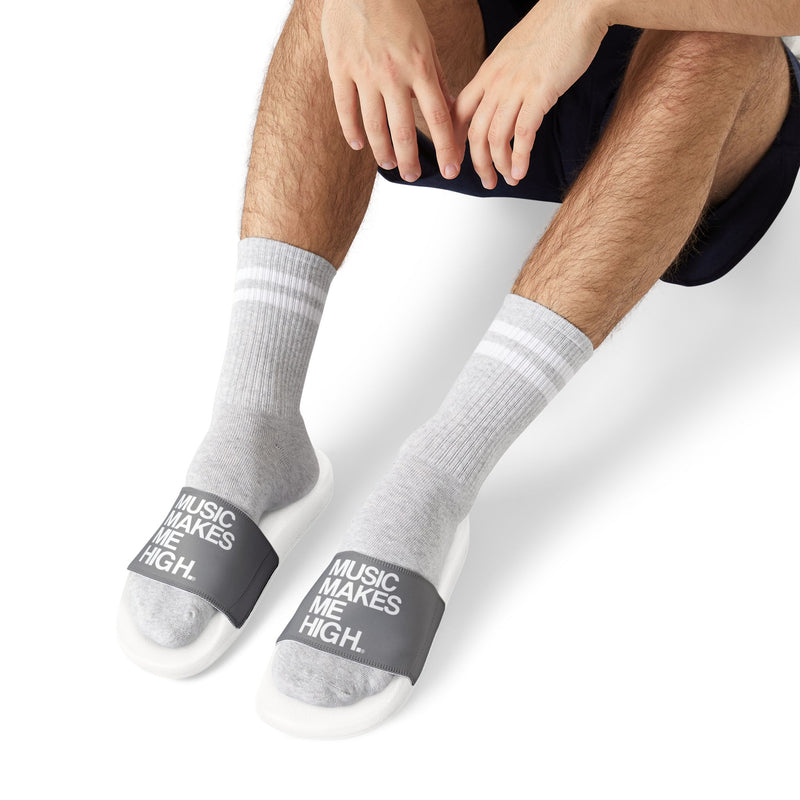 MMMH Unisex Slides: Gray/White | White