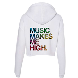 MMMH Cropped Hoodie: White | Color Leopard