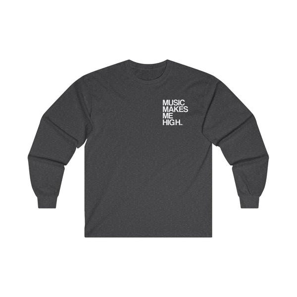 MMMH Unisex Long Sleeve Tee: Dark Heather | White Lettering