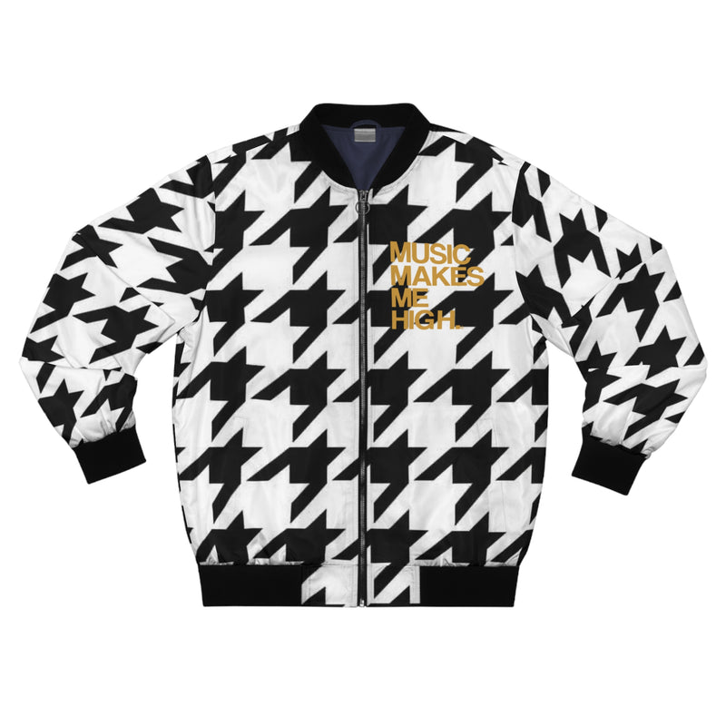 MMMH Unisex Bomber Jacket: Houndstooth | Gold