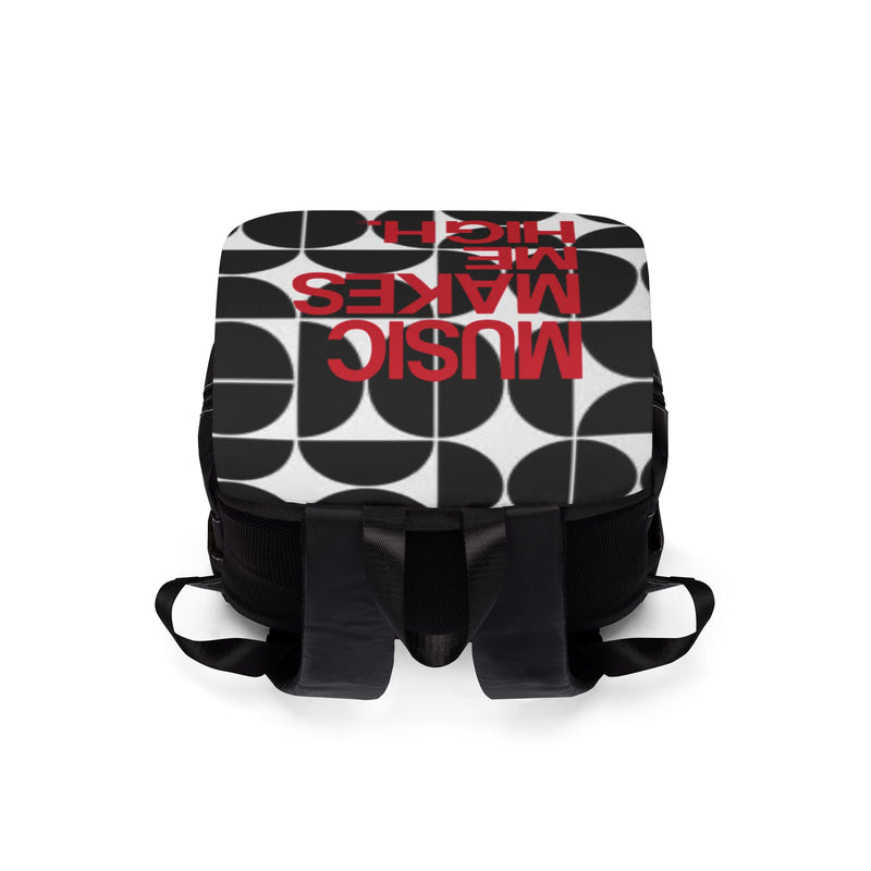 MMMH Backpack: Black Geo | Red