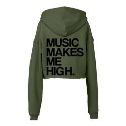 MMMH Cropped Hoodie: Military Green | Black