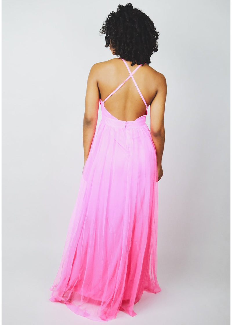 Sheer Pink Maxi Dress