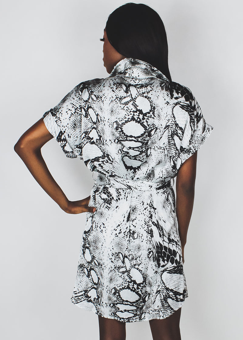 Snake Print Dress | White
