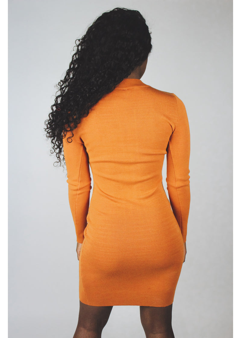 *Orange Keyhole Dress