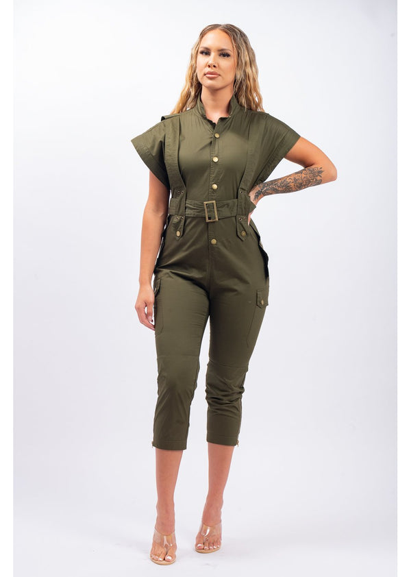 A Work Of Art Jumpsuit | Olive | Last One