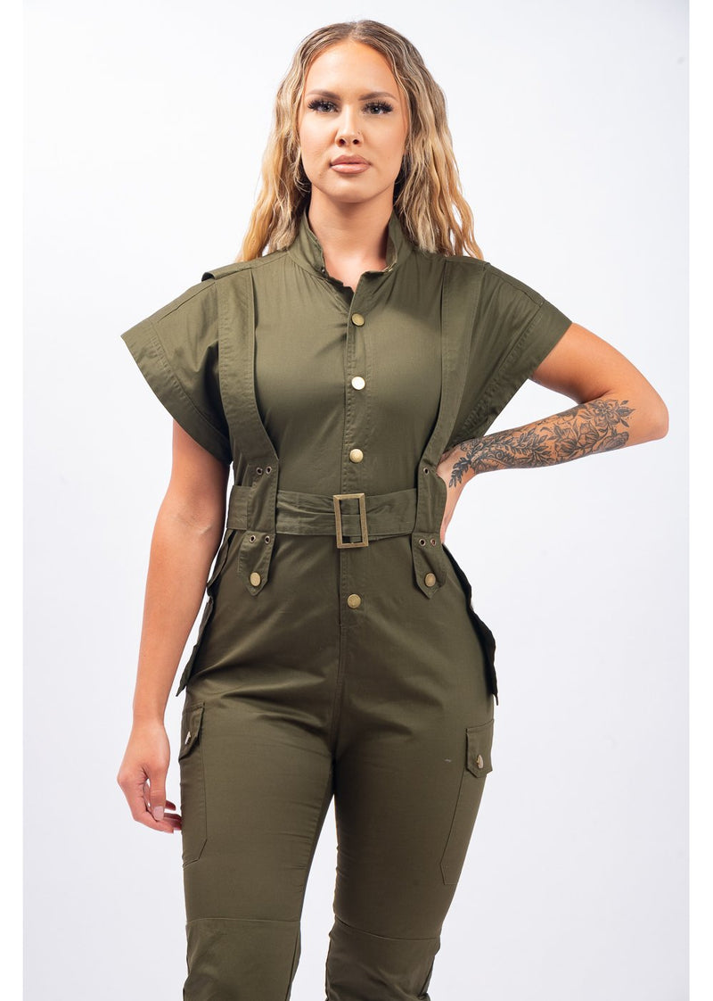 A Work Of Art Jumpsuit | Olive | Last One