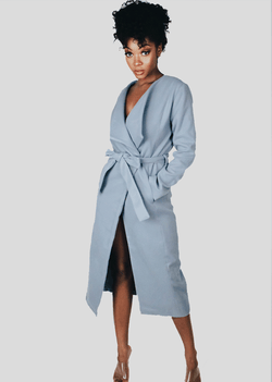 Slate Blue Wool Coat